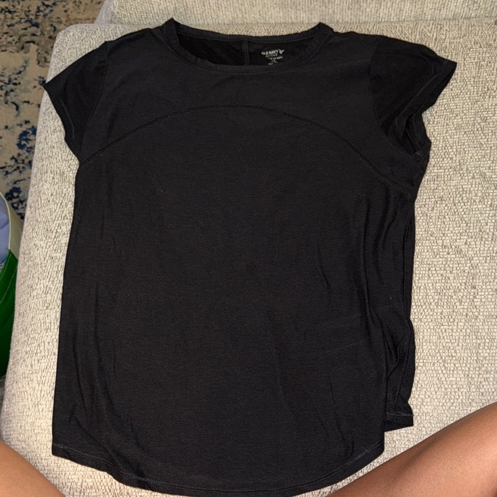 Old Navy Black Crew Neck Athletic Short Sleeve Tee